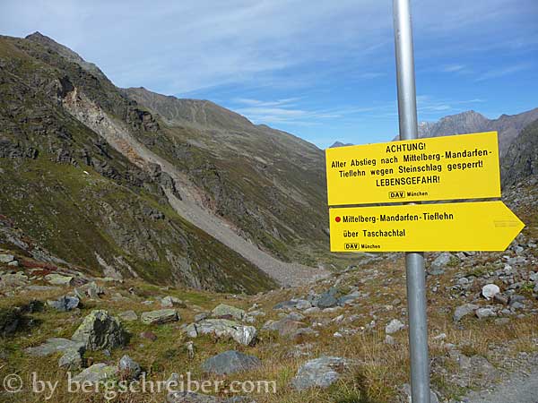 Neuer Talweg wegen des Felssturzes am Fuldaer Höhenweg