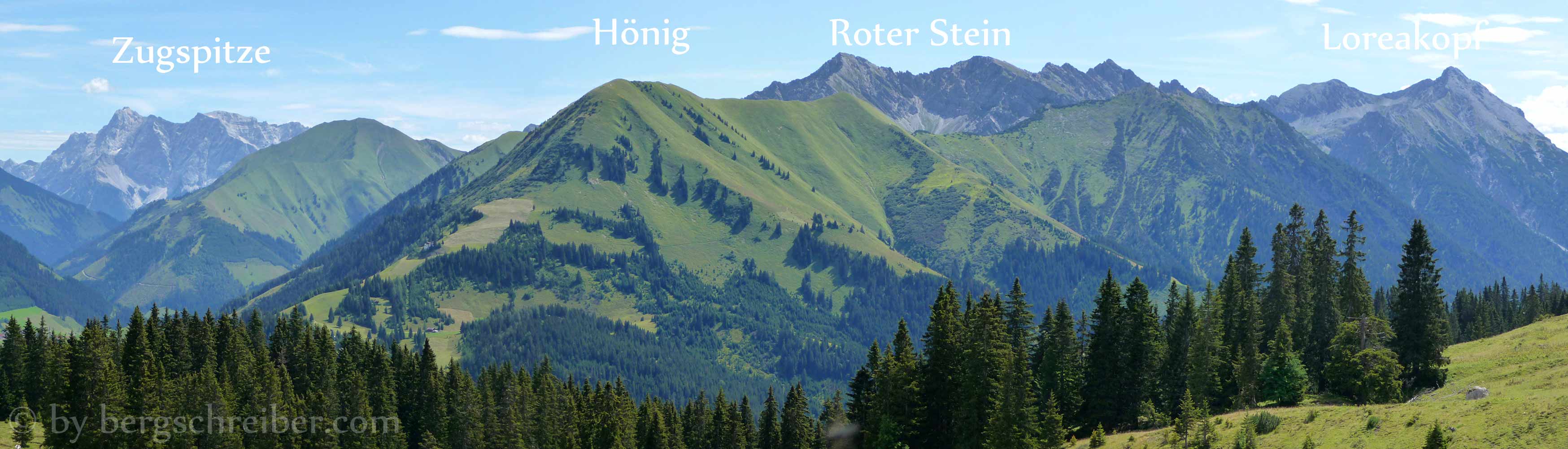 Hönig, westlichster Ausläufer der Loreagruppe (Foto aufgenommen bei der Raaz-Alpe)