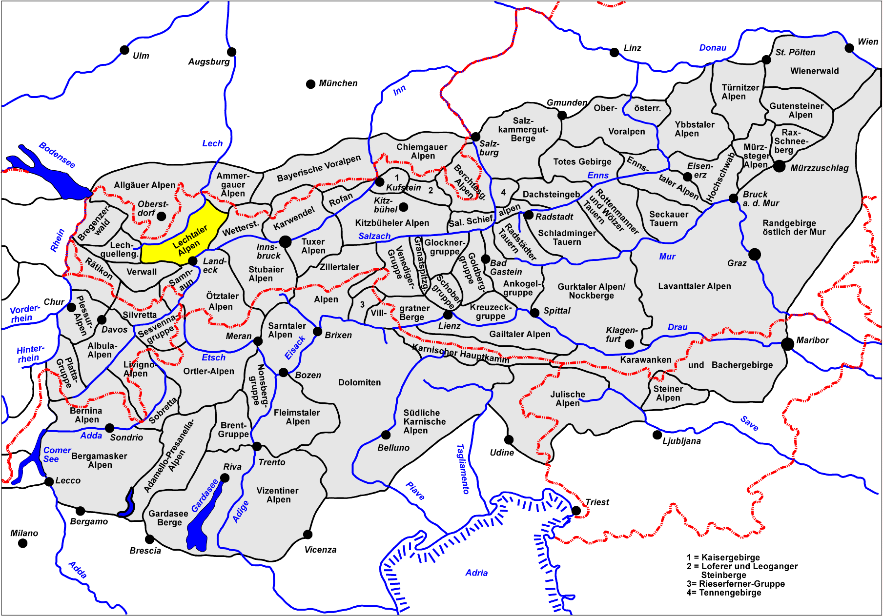 Gebirgsregion Lechtaler Alpen