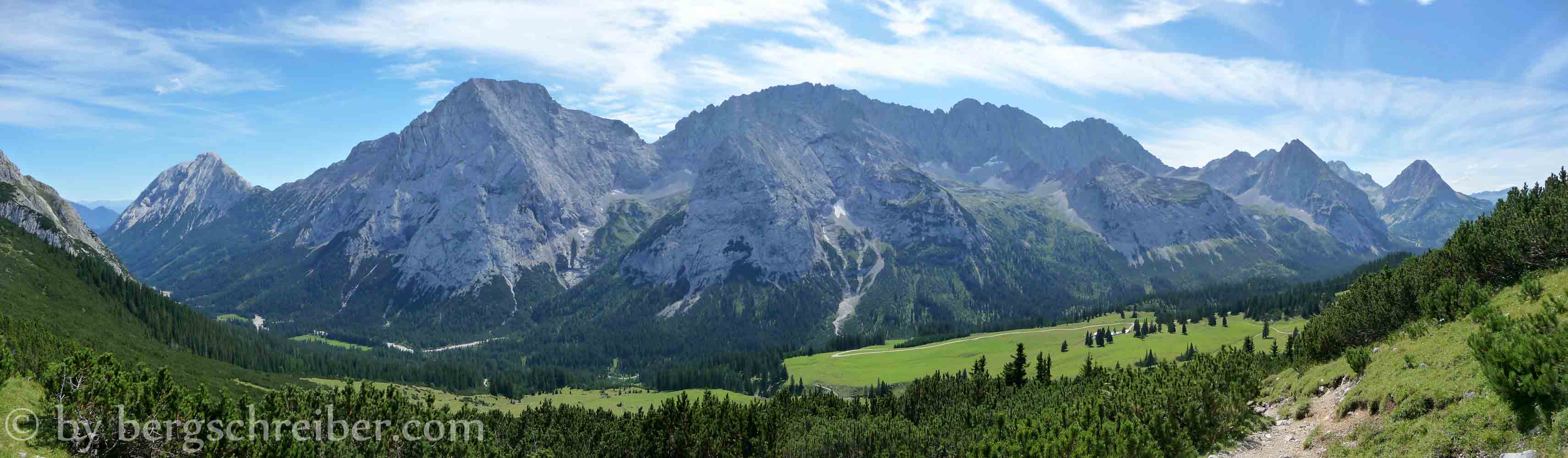 Mieminger Kette von der Hohen Munde (2.659 m) bis zur Sonnenspitze (2.417 m)