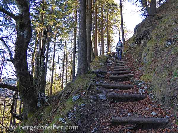 Schlosskopf steiler Aufstieg von Ruine Ehrenberg